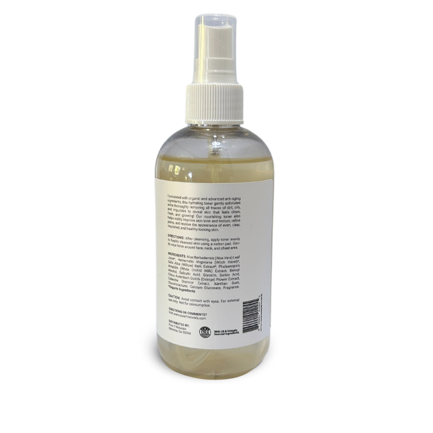 Organic hydrating toner with aloe vera, witch hazel, and orchid extract