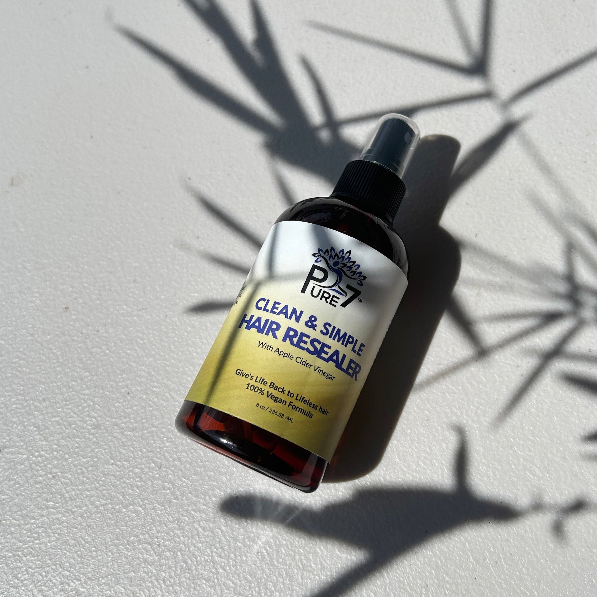 Clean & Simple ACV Rinse bottle – apple cider vinegar clarifying scalp rinse to restore pH.