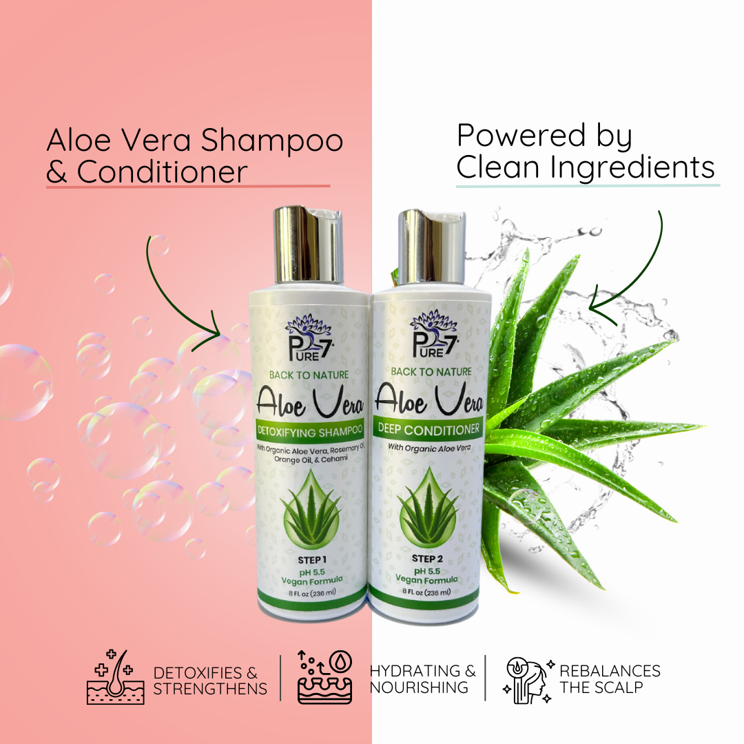 Back to Nature Aloe Vera Shampoo & Deep Conditioner System | Hydrating & Scalp-Soothing Vegan Hair Care