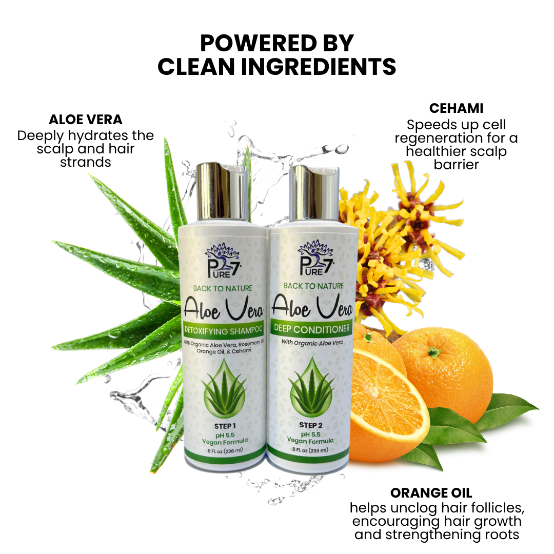 Back to Nature Aloe Vera Shampoo & Deep Conditioner System | Hydrating & Scalp-Soothing Vegan Hair Care
