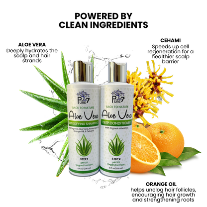 Back to Nature Aloe Vera Shampoo & Deep Conditioner System | Hydrating & Scalp-Soothing Vegan Hair Care