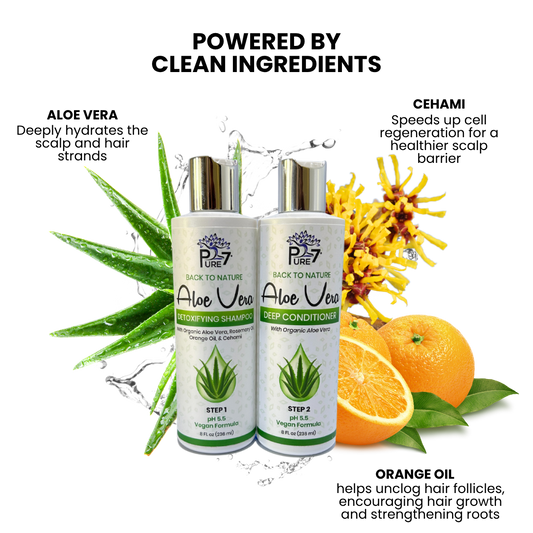 Back to Nature Aloe Vera Shampoo & Deep Conditioner System | Hydrating & Scalp-Soothing Vegan Hair Care