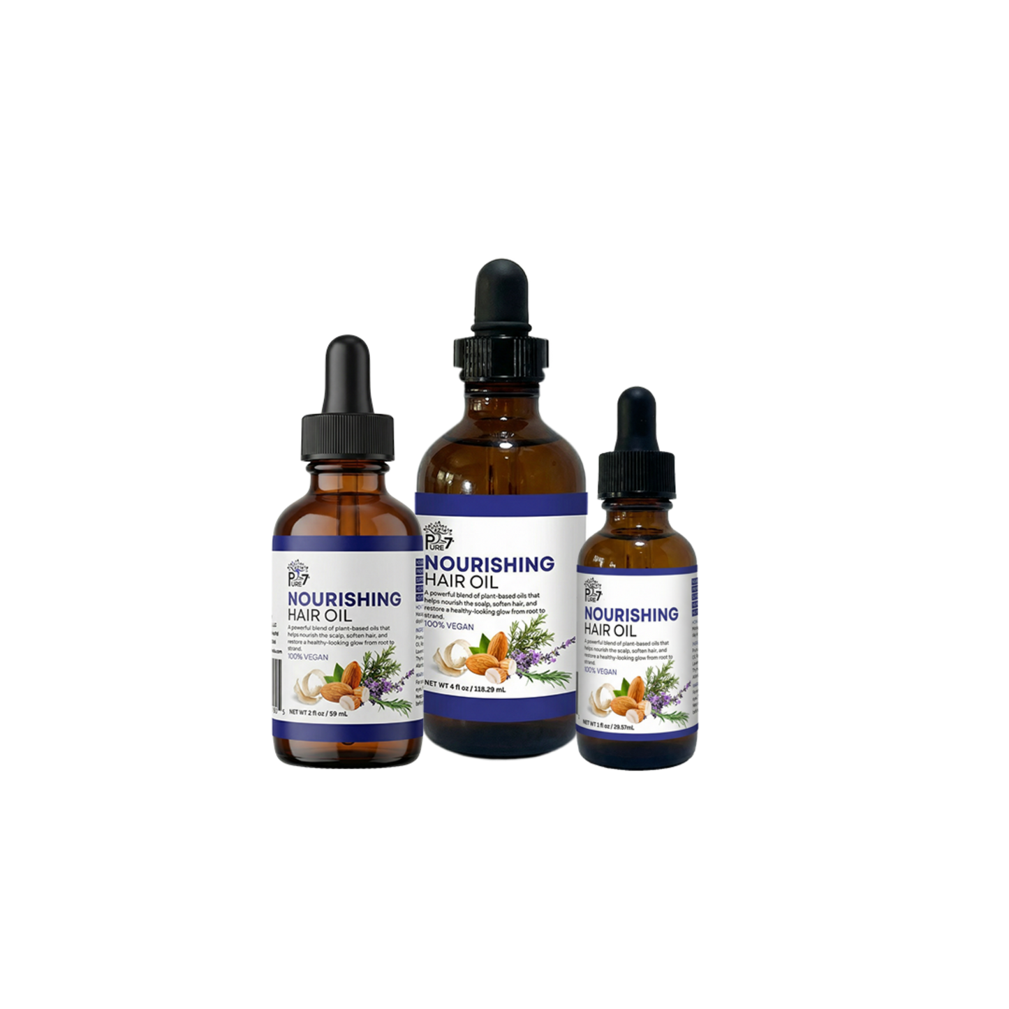 PURE 7 Nourishing Hair Oil | Scalp Oil for Hair Growth & Breakage Repair