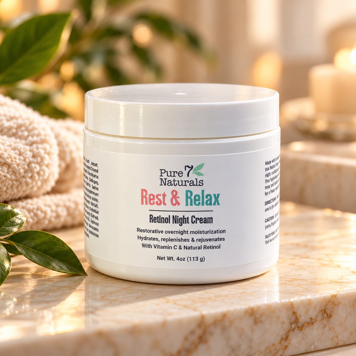 Rest & Relax Retinol Night Cream | Retinol + Vitamin C Overnight Moisturizer
