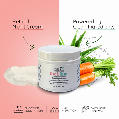 Rest & Relax Retinol Night Cream | Retinol + Vitamin C Overnight Moisturizer