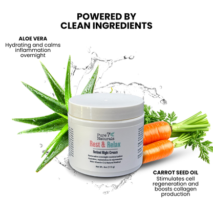 Rest & Relax Retinol Night Cream | Retinol + Vitamin C Overnight Moisturizer