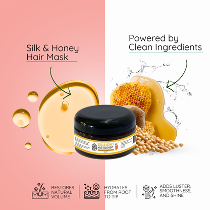 Silk & Honey Hair Mask: Dry Hair Conditioner for Damaged & Frizzy Hair